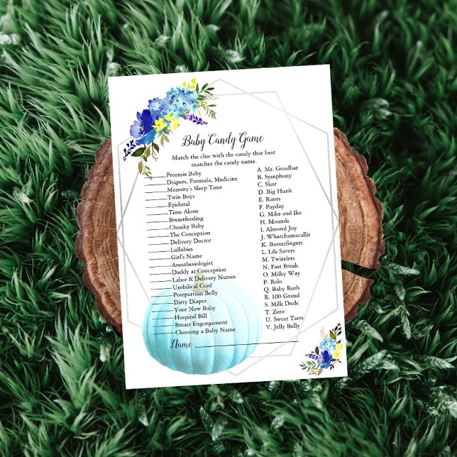 Pumpkin Baby Shower Baby Candy Game | Blue Invitation (Creator Uploaded)