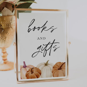Pumpkin Baby Shower Books and Gifts Sign