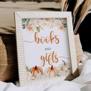 Pumpkin Baby Shower Books And Gifts Sign