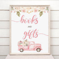 Pumpkin Baby Shower Books And Gifts Sign