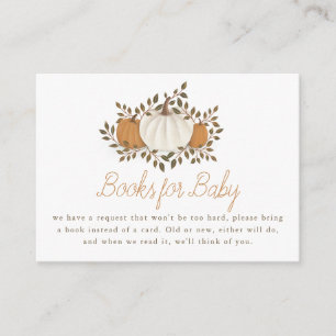 Pumpkin Baby Shower Books For Baby Insert Card