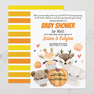 Pumpkin Baby Shower By Mail Woodland Animal Invitation