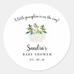 Pumpkin Baby Shower Classic Round Sticker