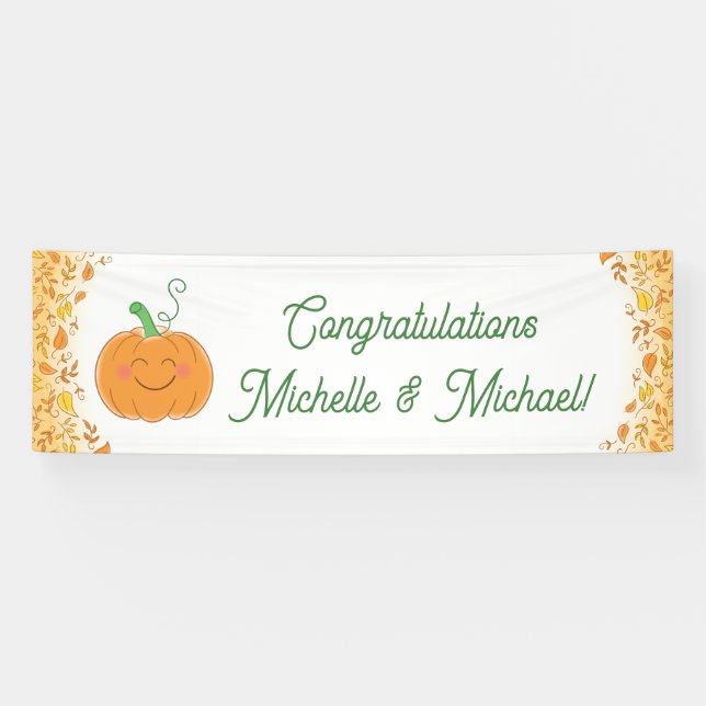 Pumpkin Baby Shower Cute Fall Banner (Horizontal)