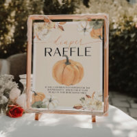 Pumpkin Baby Shower Diaper Raffle Sign