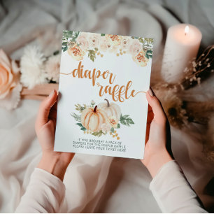 Pumpkin Baby Shower Diaper Raffle Sign