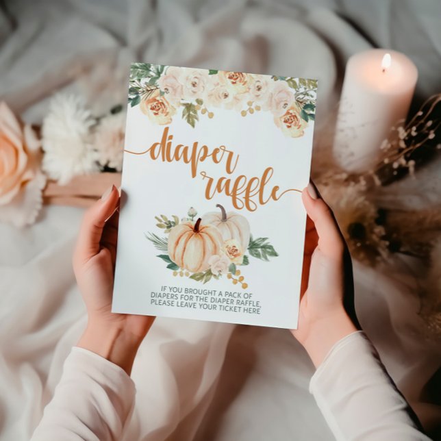 Pumpkin Baby Shower Diaper Raffle Sign (Creator Uploaded)