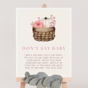 Pumpkin Baby Shower Don't Say Baby Game Sign