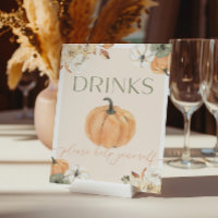 Pumpkin Baby Shower Drinks Sign