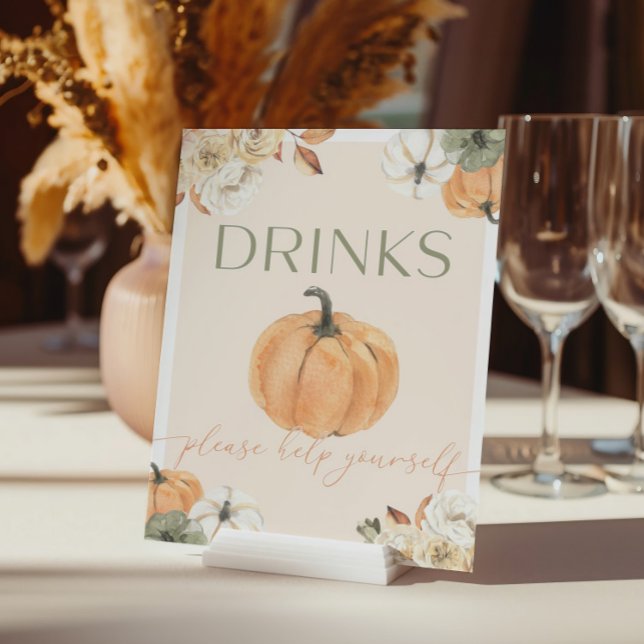 Pumpkin Baby Shower Drinks Sign (Creator Uploaded)