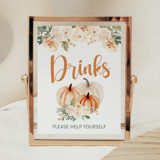 Pumpkin Baby Shower Drinks Sign (Creator Uploaded)