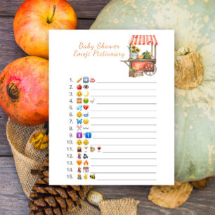 Pumpkin baby shower emoji Pictionary game