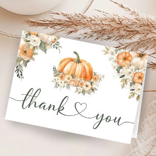 Pumpkin Baby Shower Fall Autumn Folded Thank You 