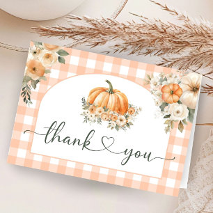 Pumpkin Baby Shower Fall Autumn Folded Thank You 