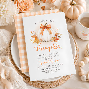 Pumpkin Baby Shower Fall Autumn little pumpkin Invitation