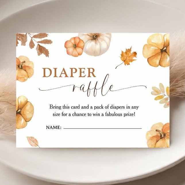 Pumpkin Baby Shower Fall Diaper Raffle Enclosure Card (Creator Uploaded)