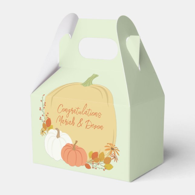 Pumpkin Baby Shower Fall Favour Box (Front Side)