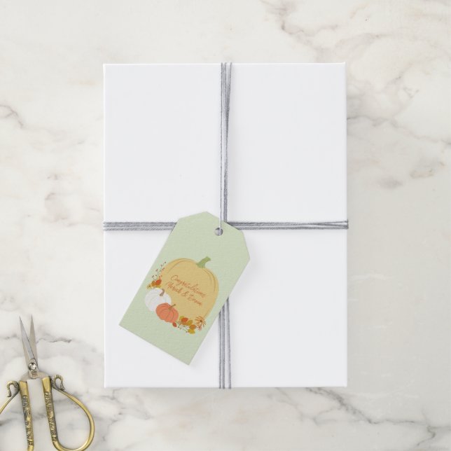 Pumpkin Baby Shower Fall Gift Tags (With Twine)