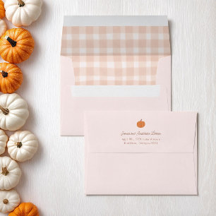 Pumpkin Baby Shower Fall Gingham Envelope
