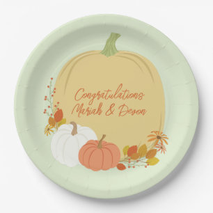 Pumpkin Baby Shower Fall Paper Plate