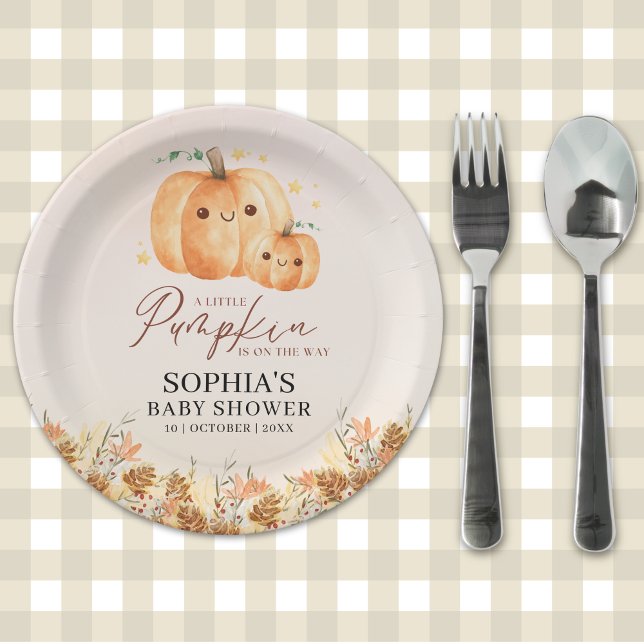 Pumpkin Baby Shower – Fall Theme Disposable Paper Plate (Creator Uploaded)