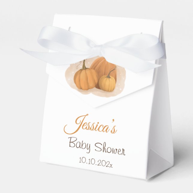 Pumpkin Baby Shower  Favour Box (Front Side)