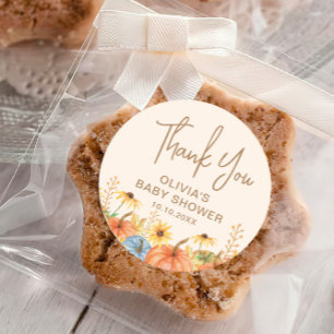 Pumpkin Baby Shower Favour Classic Round Sticker