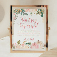 Pumpkin Baby Shower Game Don't Say Boy Or Girl