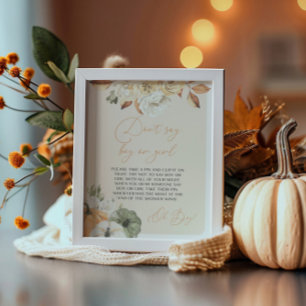 Pumpkin Baby Shower Game Sign