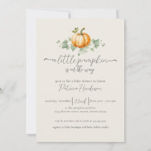 Pumpkin Baby Shower Gender Neutral Invitation