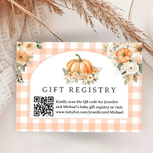 Pumpkin Baby Shower Gift Registry Enclosure Card