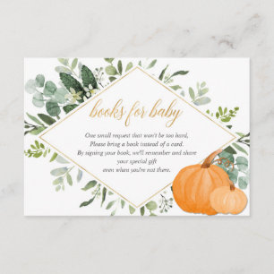 Pumpkin baby shower greenery book instead of card