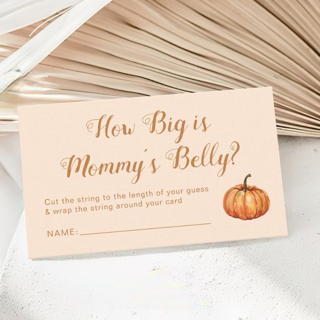 Pumpkin Baby Shower Guess How Big Is Her Belly  Enclosure Card (Creator Uploaded)