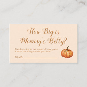 Pumpkin Baby Shower Guess How Big Is Her Belly  Enclosure Card