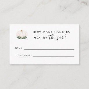 Pumpkin Baby Shower Guess How Many Candies Enclosure Card