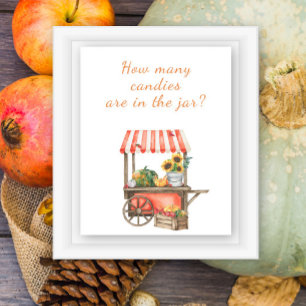 Pumpkin baby shower Guess how many candies in jar Poster