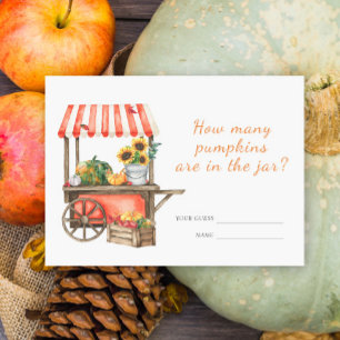 Pumpkin baby shower Guess how many pumpkins game Enclosure Card
