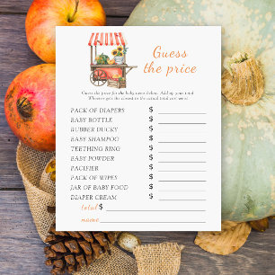 Pumpkin baby shower - Guess the price Game
