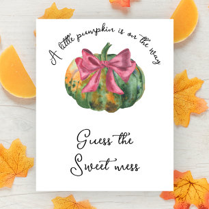 Pumpkin baby shower Guess the sweet mess Poster