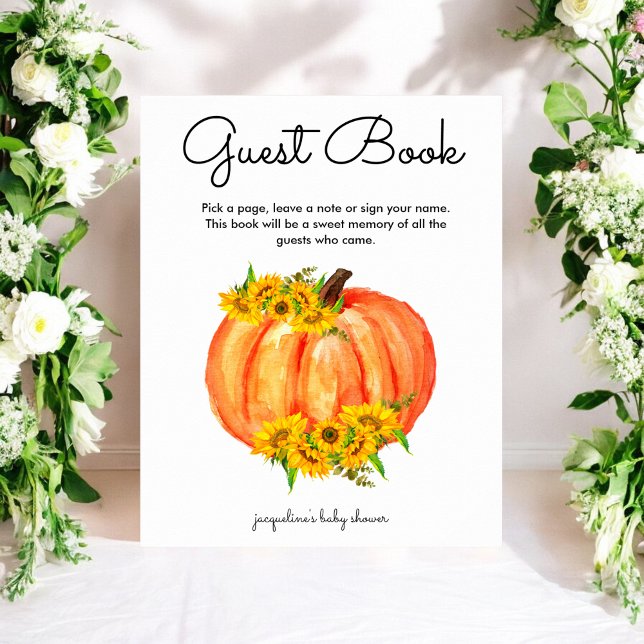 Pumpkin Baby Shower Guest Book Poster (Creator Uploaded)