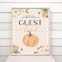 Pumpkin Baby Shower Guest Book Sign