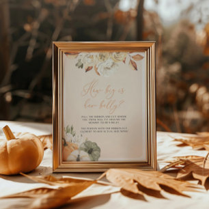 Pumpkin Baby Shower How Big Is Her Belly Sign