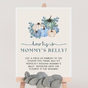 Pumpkin Baby Shower How Big is Mummy's Belly Sign