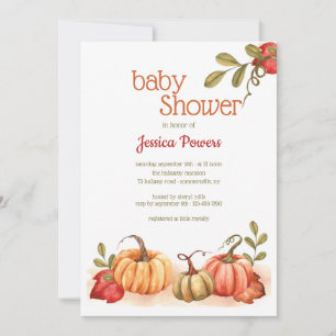 Pumpkin Baby Shower Invitation