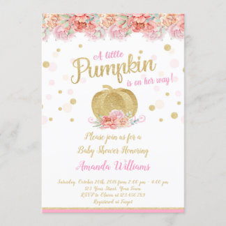 Pumpkin Baby Shower Invitation