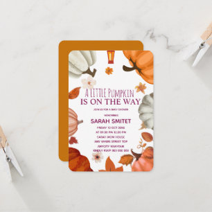 Pumpkin Baby Shower Invitation, A Little Pumpkin i