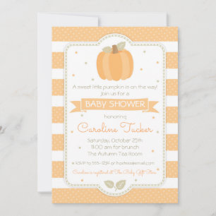 Pumpkin Baby Shower Invitation Gender Neutral