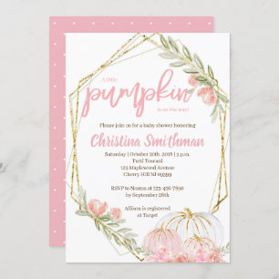 Pumpkin Baby Shower Invitations For A Girl