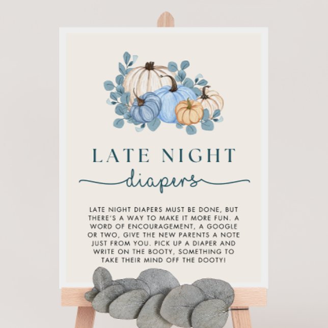 Pumpkin Baby Shower Late Night Diapers Sign (Creator Uploaded)