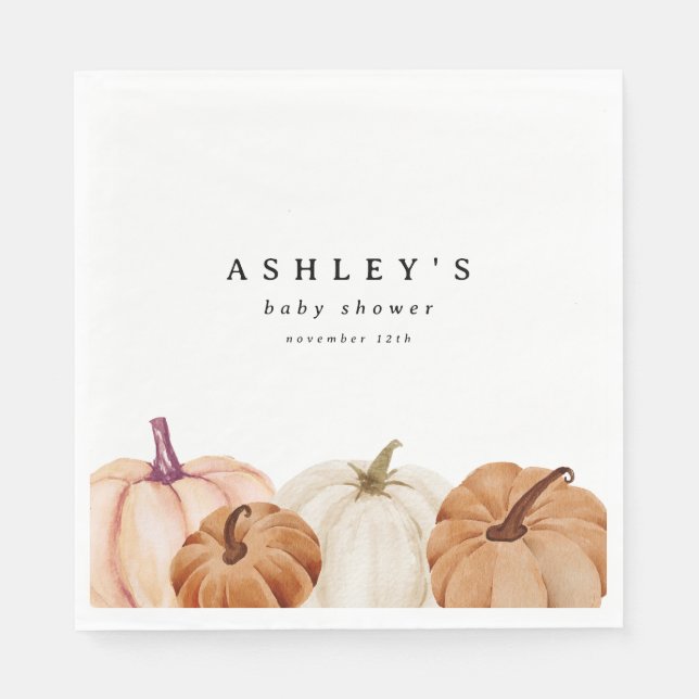 Pumpkin Baby Shower Napkin (Front)